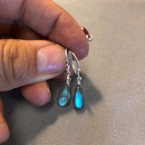 Simple blue labradorite earrings