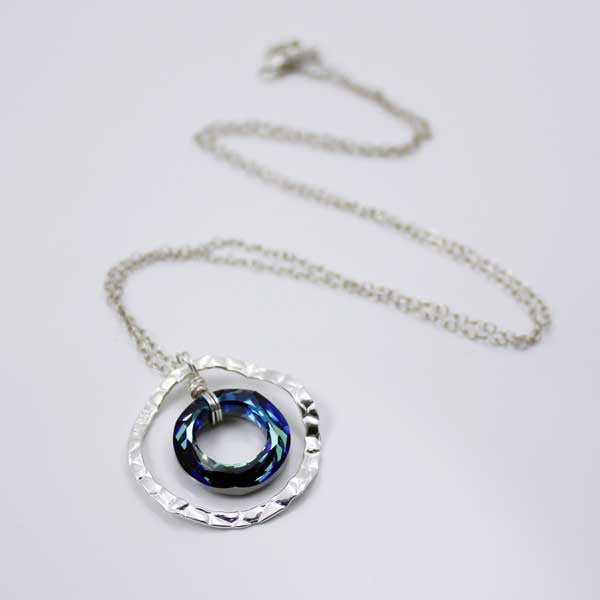 bermuda blue cosmic pendant necklace