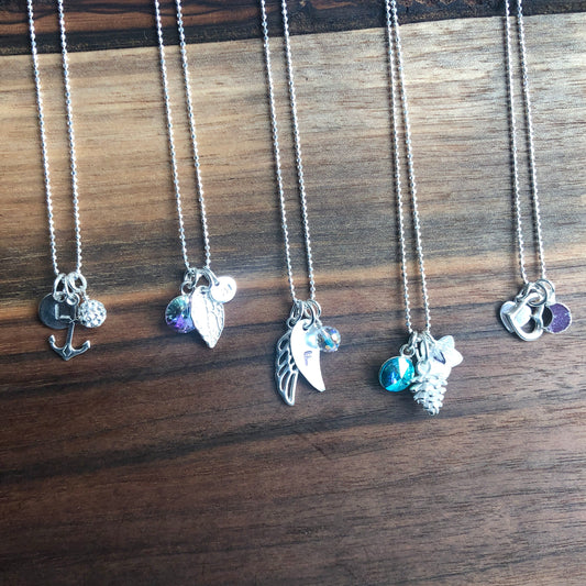 Angel Wing Initial Necklace