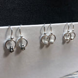 Dainty rock silver earrings
