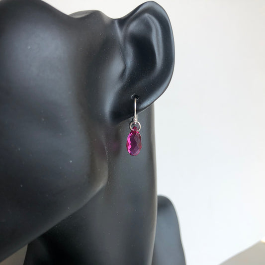 teardrop earrings - fuchsia