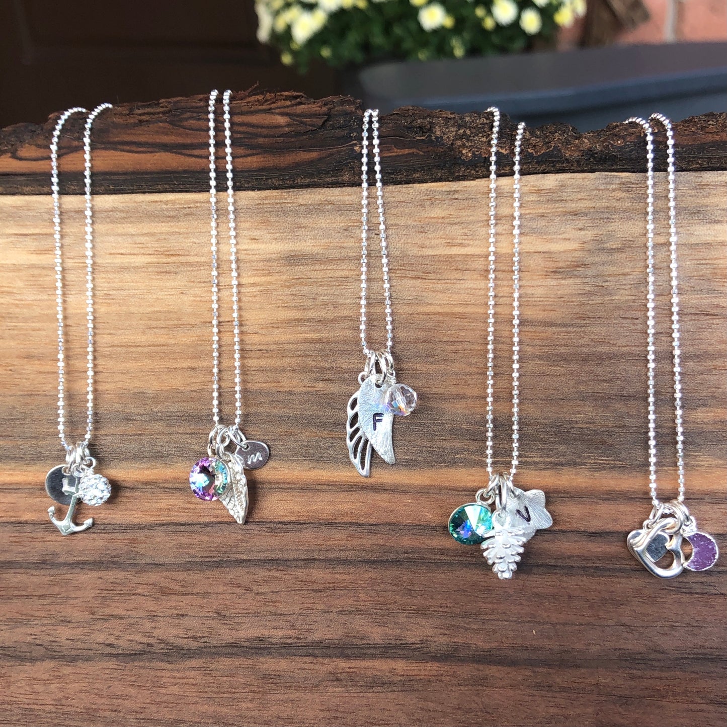 Leaf Initial Necklace