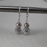 pearl sparkling earrings