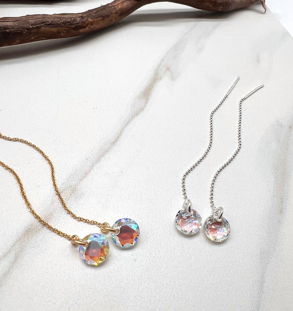 Crystal Shimmer threader earrings