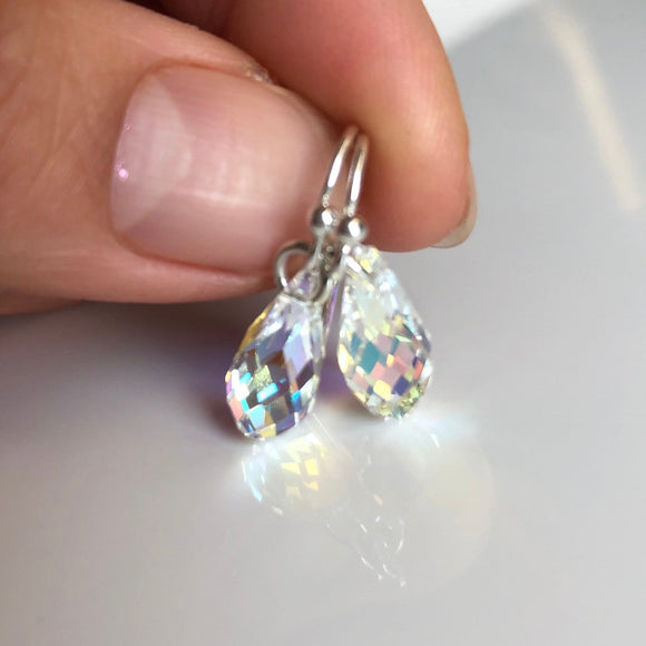 teardrop earrings - clear AB