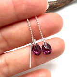 Amethyst crystal threader earrings
