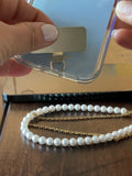 Phone wristlet - white pearl