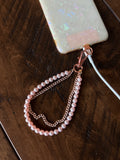 Phone wristlet - pink pearl