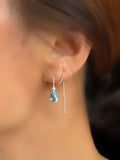 Aquamarine threader earrings