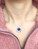 something blue swarovski pendant necklace