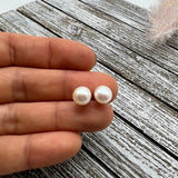 White pearl studs