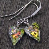 aurora borealis small heart earrings