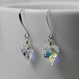 aurora borealis small heart earrings