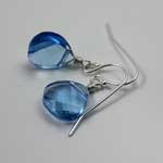 simple briolette earrings in aquamarine