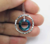 bermuda blue cosmic pendant necklace