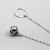 Swarovski pearl lariat - grey