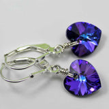 small purple heart earrings