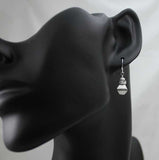 brushed silver stacked earrings