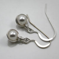 White Swarovski Pearl Earrings