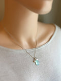 Aqua chalcedony sand dollar pendant necklace