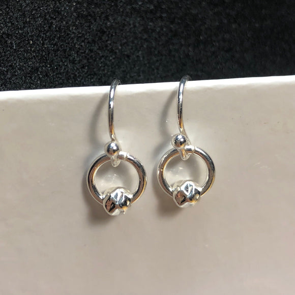 Dainty rock silver earrings
