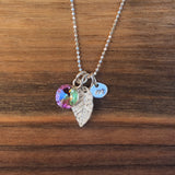 Leaf Initial Necklace