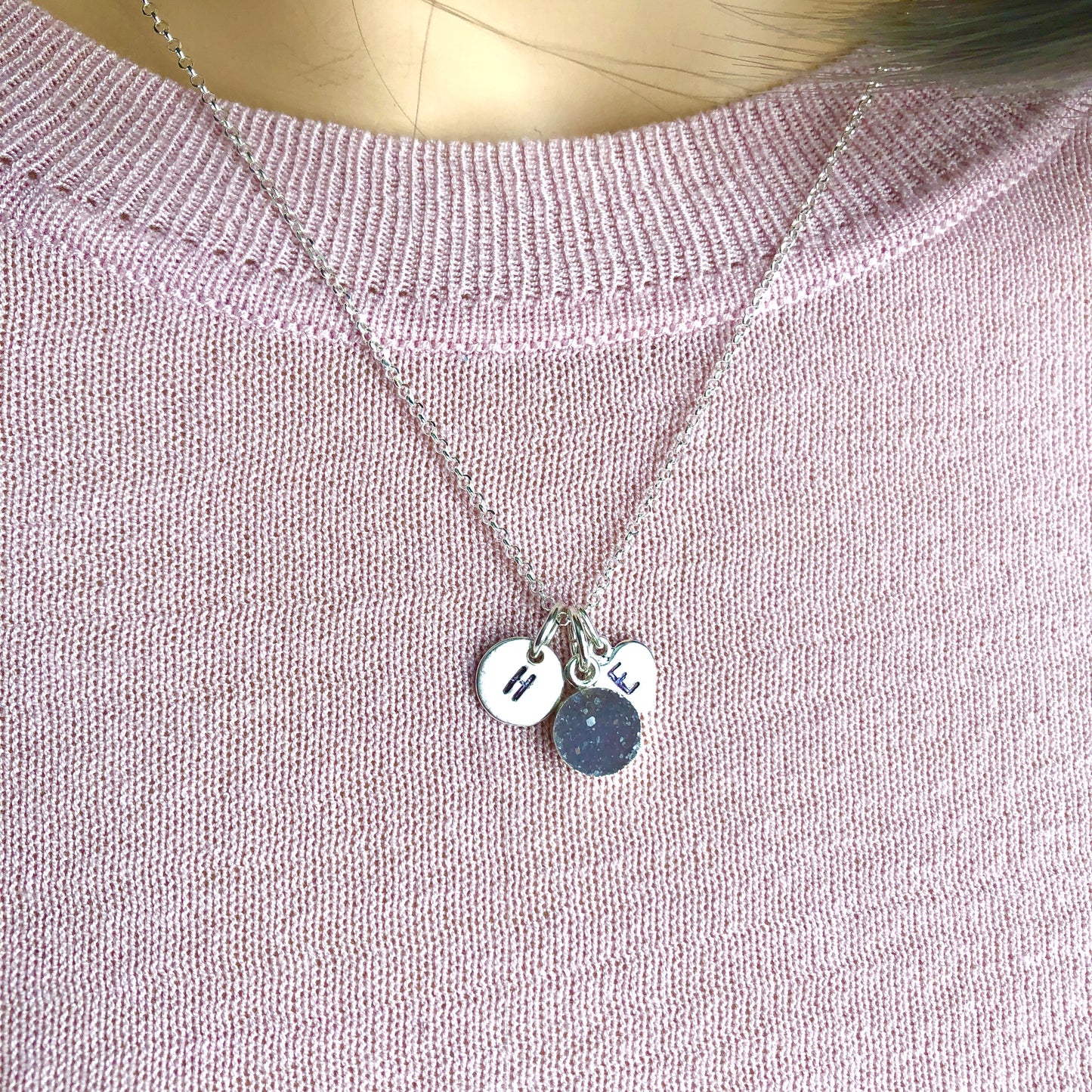 Druzy 2 Charm Necklace