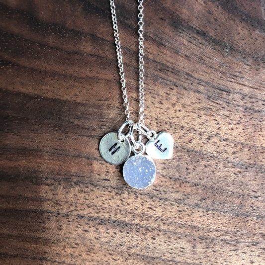 Druzy 2 Charm Necklace