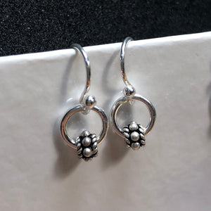 Dainty pre-oxidized silver earrings
