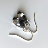 teardrop earrings - silver night