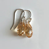 teardrop earrings - golden champagne