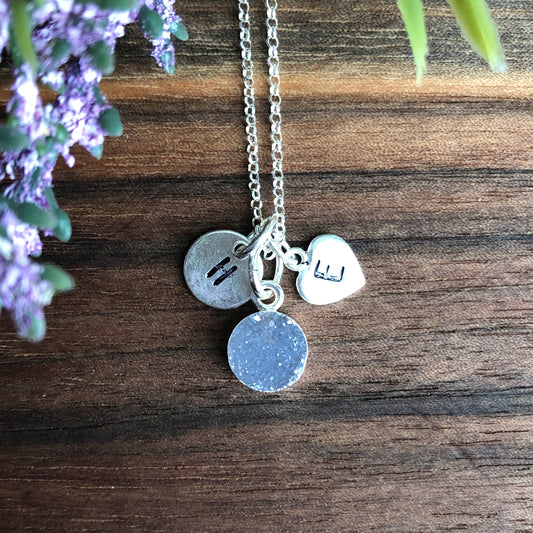 Druzy 2 Charm Necklace