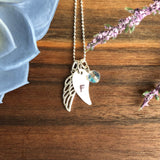 Angel Wing Initial Necklace
