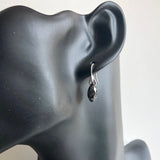 teardrop earrings - silver night