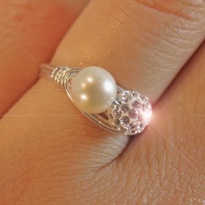 sparkling pearl ring