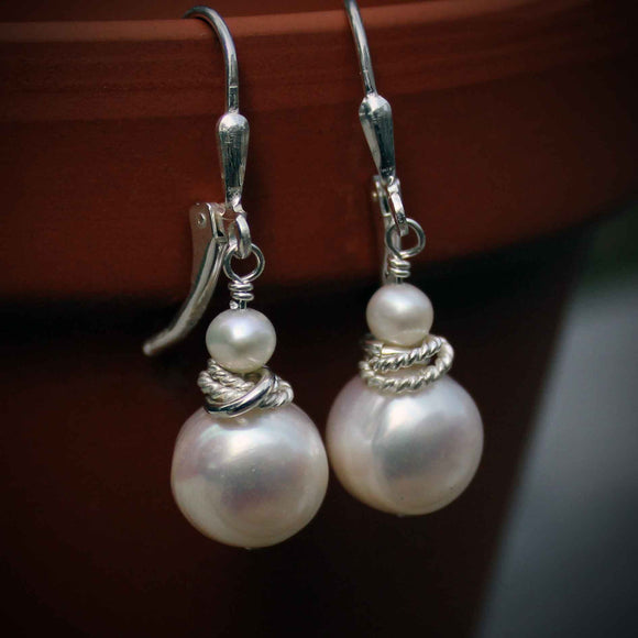 textured pearl earrings