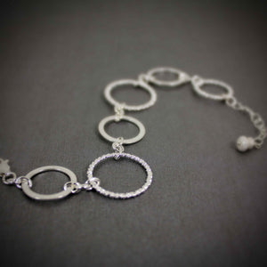 simple textured silver bracelet
